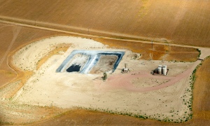 gas drilling pond aerial